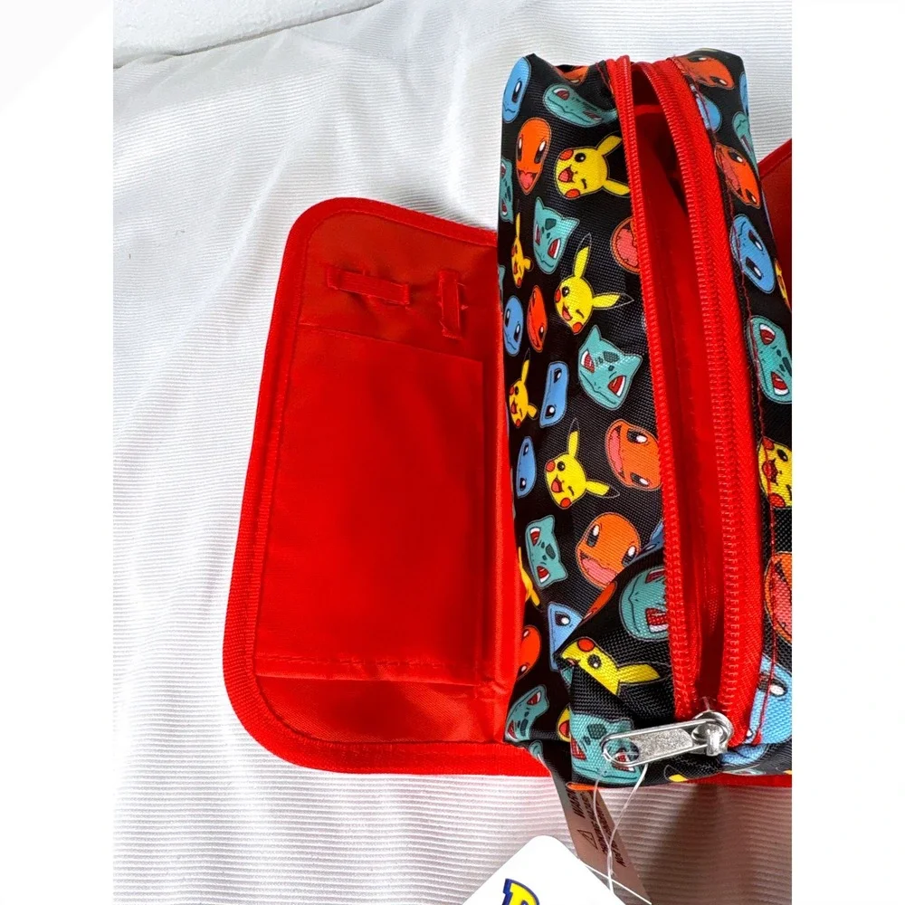 Pokemon Utility Case Pencil Pouch Pikachu Charmander Squirtle Bulbasaur NWT